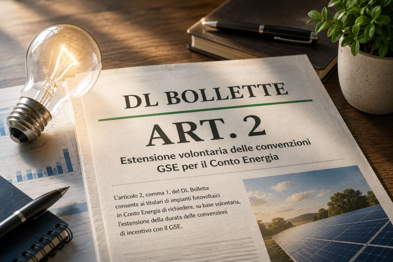 DL Bollette: proroga GSE Conto Energia